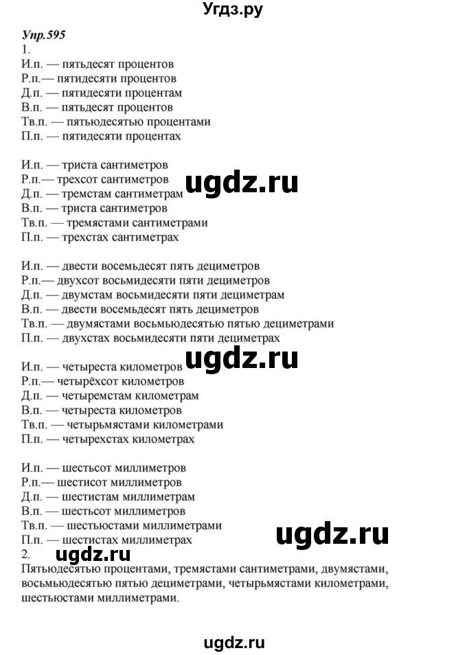 ГДЗ (Решебник к учебнику 2015) по русскому языку 6 класс М.М. Разумовская / упражнение / 595