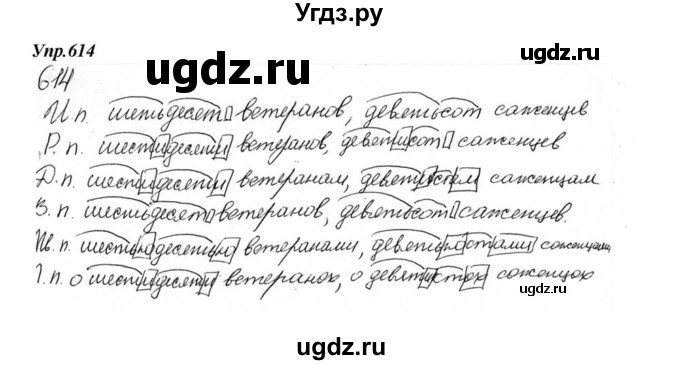 ГДЗ (Решебник к учебнику 2015) по русскому языку 6 класс М.М. Разумовская / упражнение / 614