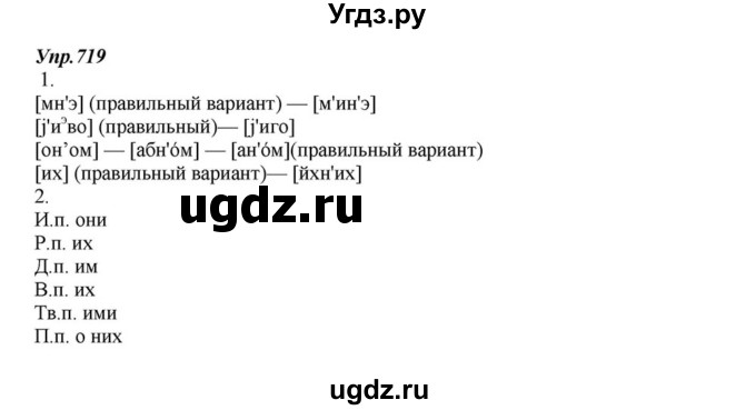 ГДЗ (Решебник к учебнику 2015) по русскому языку 6 класс М.М. Разумовская / упражнение / 719