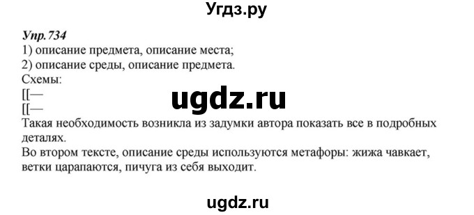 ГДЗ (Решебник к учебнику 2015) по русскому языку 6 класс М.М. Разумовская / упражнение / 734