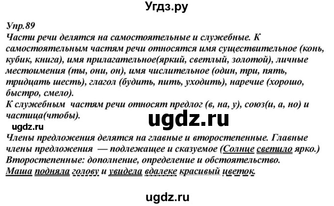 ГДЗ (Решебник к учебнику 2015) по русскому языку 6 класс М.М. Разумовская / упражнение / 89