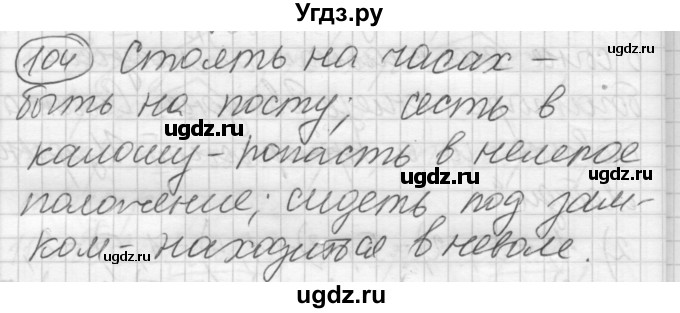 ГДЗ (Решебник) по русскому языку 7 класс Шмелев А.Д. / глава 2 номер / 104