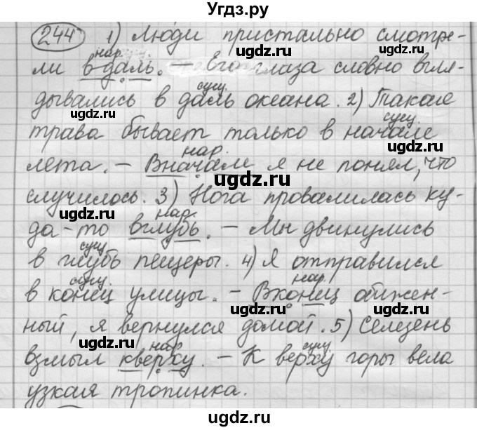 ГДЗ (Решебник к старому учебнику) по русскому языку 7 класс Л. М. Рыбченкова / упражнение / 244