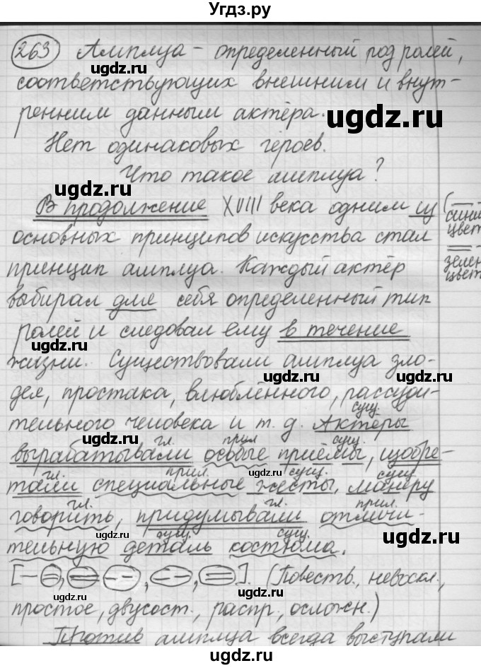 ГДЗ (Решебник к старому учебнику) по русскому языку 7 класс Л. М. Рыбченкова / упражнение / 263