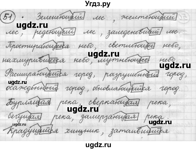 ГДЗ (Решебник к старому учебнику) по русскому языку 7 класс Л. М. Рыбченкова / упражнение / 51