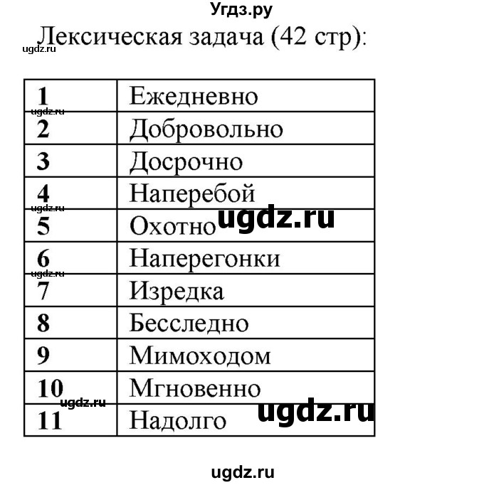 ГДЗ (Решебник к новому учебнику) по русскому языку 7 класс Л. М. Рыбченкова / лингвистические задачки / часть 2. страница / 42