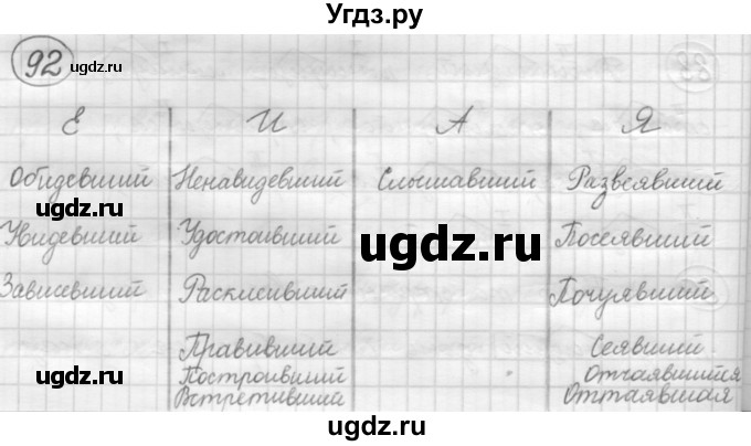 ГДЗ (Решебник 2016) по русскому языку 7 класс Л. М. Рыбченкова / упражнение / 92