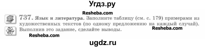 ГДЗ (Учебник) по русскому языку 7 класс С.И. Львова / номер упражнения / 737