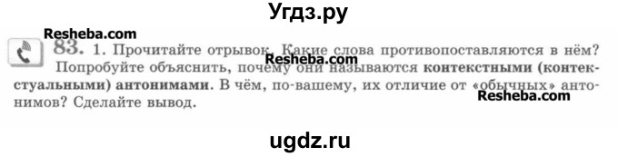 ГДЗ (Учебник) по русскому языку 7 класс С.И. Львова / номер упражнения / 83