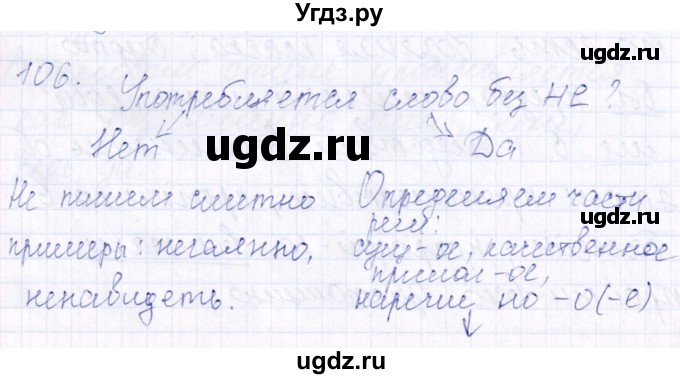 ГДЗ (Решебник) по русскому языку 7 класс (рабочая тетрадь ) Богданова Г.А. / часть 2 / задание / 106