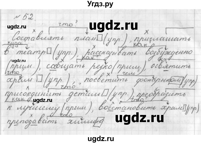 ГДЗ (Решебник к учебнику 2017) по русскому языку 8 класс (практика) Ю.С. Пичугов / упражнение / 52