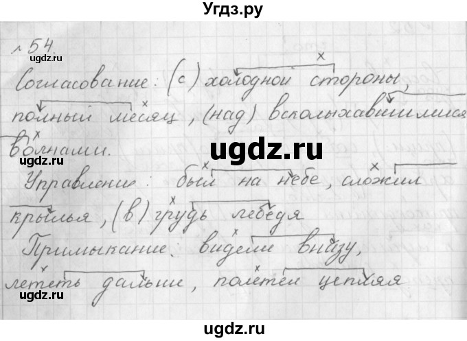 ГДЗ (Решебник к учебнику 2017) по русскому языку 8 класс (практика) Ю.С. Пичугов / упражнение / 54(продолжение 2)