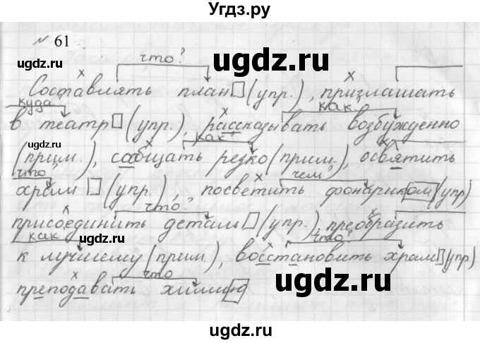 ГДЗ (Решебник к учебнику 2022) по русскому языку 8 класс (практика) Ю.С. Пичугов / упражнение / 61