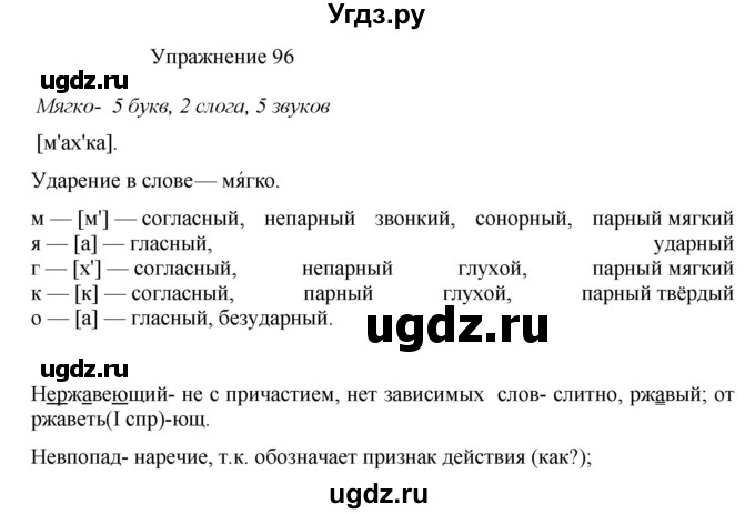 ГДЗ (Решебник к учебнику 2022) по русскому языку 8 класс (практика) Ю.С. Пичугов / упражнение / 96