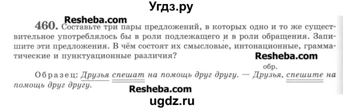 ГДЗ (Учебник) по русскому языку 8 класс С.И. Львова / упражнение номер / 460