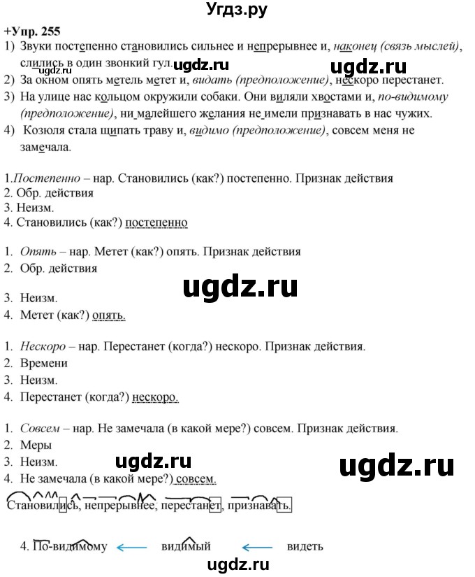 ГДЗ (Решебник) по русскому языку 8 класс М.М. Разумовская / упражнение / 255