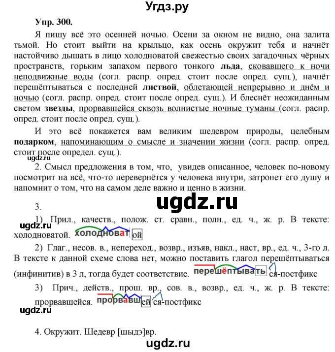 ГДЗ (Решебник) по русскому языку 8 класс М.М. Разумовская / упражнение / 300