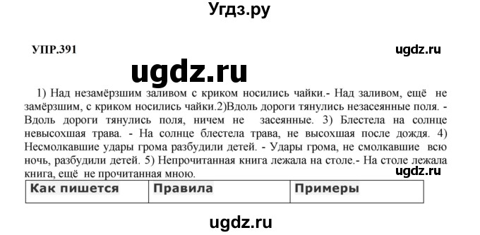 ГДЗ (Решебник к учебнику 2023) по русскому языку 8 класс С.Г. Бархударов / упражнение / 391