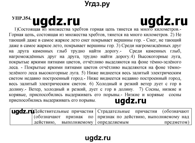 ГДЗ (Решебник к учебнику 2018) по русскому языку 8 класс С.Г. Бархударов / упражнение / 354