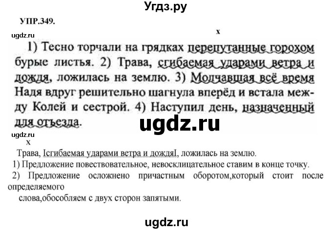 ГДЗ (Решебник к учебнику 2018) по русскому языку 8 класс С.Г. Бархударов / упражнение / 349