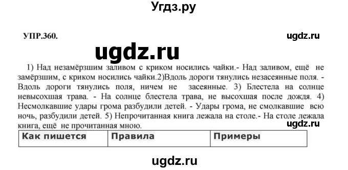 ГДЗ (Решебник к учебнику 2018) по русскому языку 8 класс С.Г. Бархударов / упражнение / 360