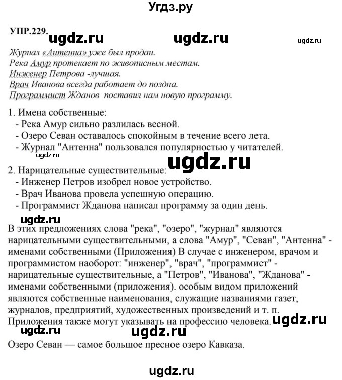 ГДЗ (Решебник к учебнику 2023) по русскому языку 8 класс С.Г. Бархударов / упражнение / 229