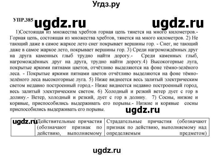 ГДЗ (Решебник к учебнику 2023) по русскому языку 8 класс С.Г. Бархударов / упражнение / 385