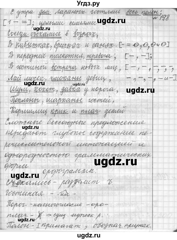 ГДЗ (Решебник к учебнику 2015) по русскому языку 9 класс (Практика) Ю.С. Пичугов / упражнение / 198