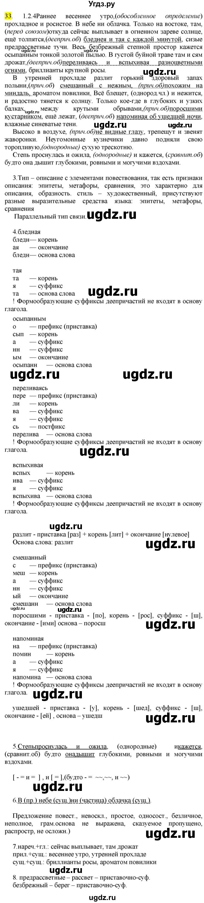 ГДЗ (Решебник к учебнику 2022) по русскому языку 9 класс М.М. Разумовская / упражнение / 33