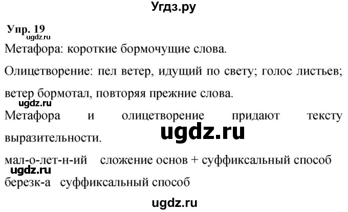 ГДЗ (Решебник к учебнику 2023) по русскому языку 9 класс С.Г. Бархударов / упражнение / 19