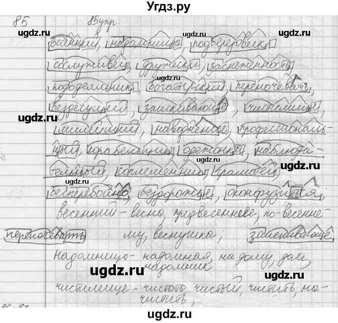 ГДЗ (решебник) по русскому языку 10 класс Власенков А.И. / упражнение номер / 85(продолжение 2)