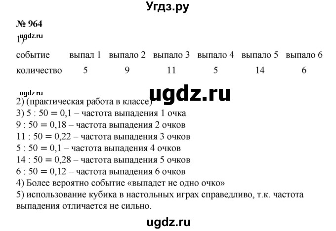 ГДЗ (Решебник к учебнику 2019) по алгебре 7 класс Г.В. Дорофеев / упражнение / 964