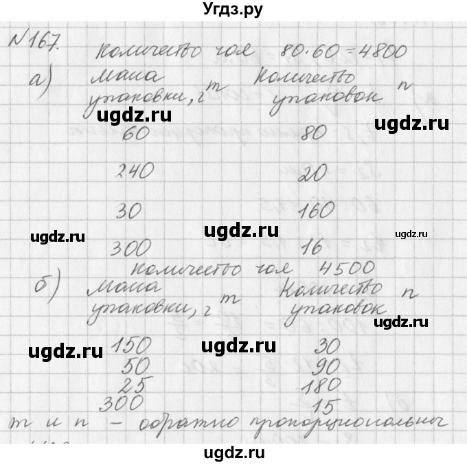 ГДЗ (Решебник к учебнику 2016) по алгебре 7 класс Г.В. Дорофеев / упражнение / 167