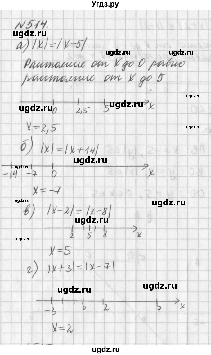 ГДЗ (Решебник к учебнику 2016) по алгебре 7 класс Г.В. Дорофеев / упражнение / 514