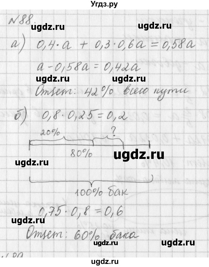 ГДЗ (Решебник к учебнику 2016) по алгебре 7 класс Г.В. Дорофеев / упражнение / 88