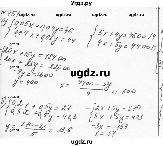 ГДЗ (Решебник к учебнику 2015) по алгебре 7 класс С.М. Никольский / номер / 751