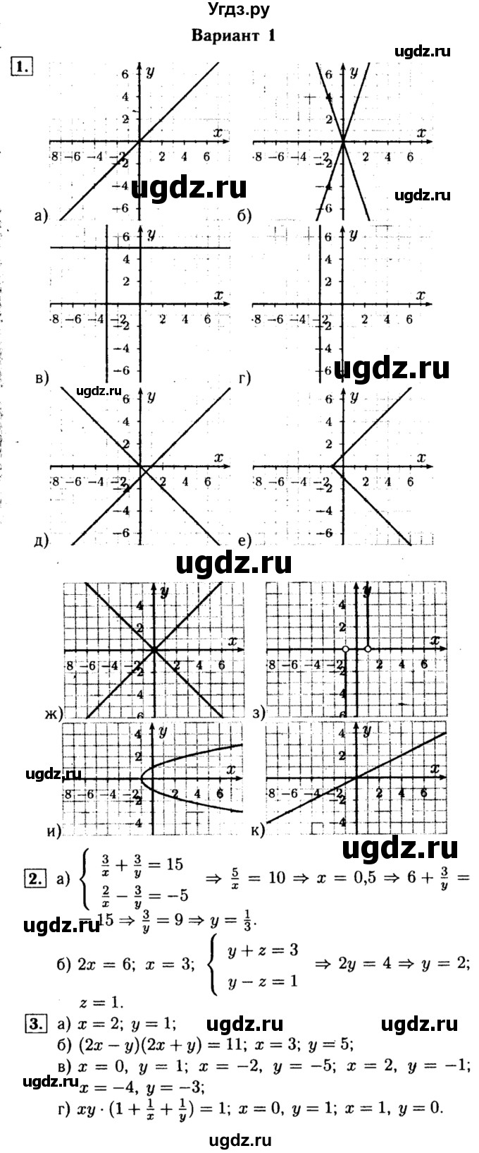 ГДЗ (Решебник) по алгебре 7 класс (самостоятельные и контрольные работы) А.П. Ершова / алгебра / самостоятельная работа / C-19 / Вариант 1