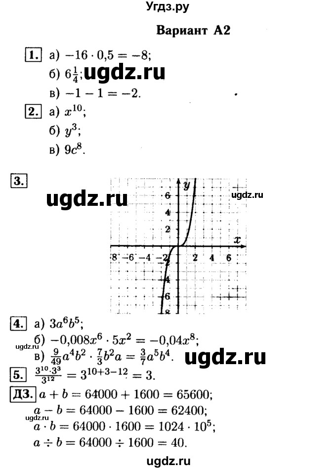 ГДЗ (Решебник) по алгебре 7 класс (самостоятельные и контрольные работы) А.П. Ершова / алгебра / контрольная работа / К-3 / А2