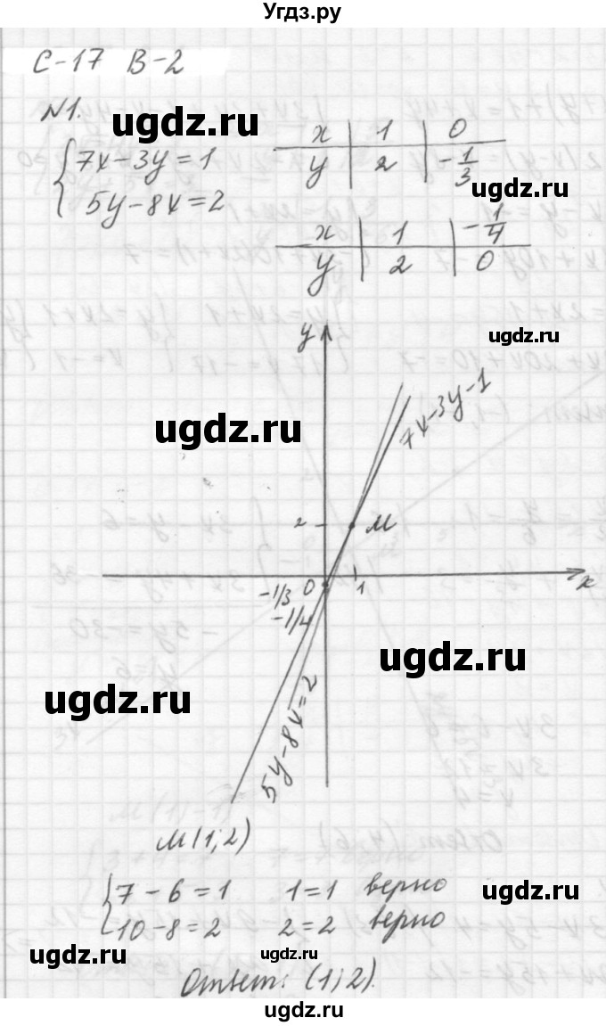 ГДЗ (решебник №2) по алгебре 7 класс (самостоятельные и контрольные работы) А.П. Ершова / алгебра / самостоятельная работа / C-17 / В2