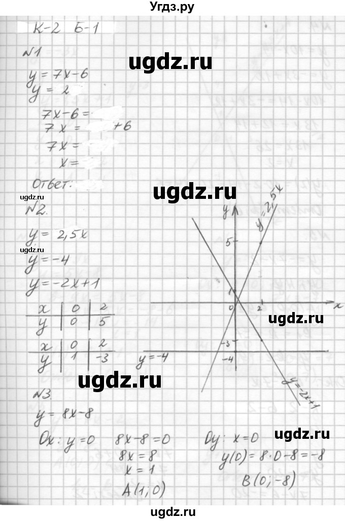 ГДЗ (решебник №2) по алгебре 7 класс (самостоятельные и контрольные работы) А.П. Ершова / алгебра / контрольная работа / К-2 / Б1