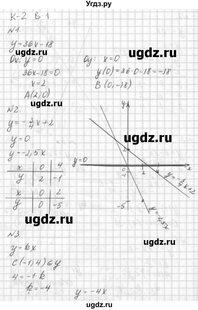 ГДЗ (решебник №2) по алгебре 7 класс (самостоятельные и контрольные работы) А.П. Ершова / алгебра / контрольная работа / К-2 / В1