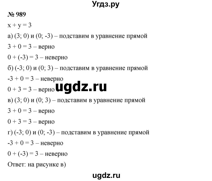 ГДЗ (Решебник №1 к учебнику 2016) по алгебре 7 класс А. Г. Мерзляк / номер / 989