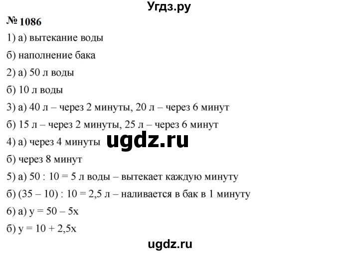 ГДЗ (Решебник к учебнику 2023) по алгебре 7 класс А. Г. Мерзляк / номер / 1086