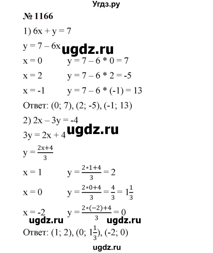 ГДЗ (Решебник к учебнику 2023) по алгебре 7 класс А. Г. Мерзляк / номер / 1166
