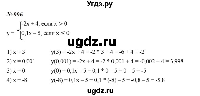 ГДЗ (Решебник к учебнику 2023) по алгебре 7 класс А. Г. Мерзляк / номер / 996