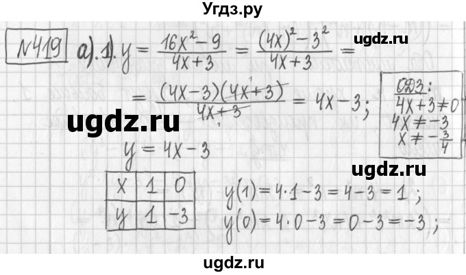ГДЗ (Решебник) по алгебре 7 класс Г. К. Муравин / упражнение / 419