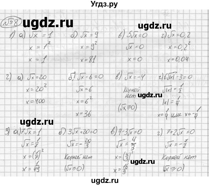 ГДЗ (решебник №2) по алгебре 8 класс (дидактические материалы) Жохов В.И. / самостоятельная работа / вариант 1 / С-14 / 8