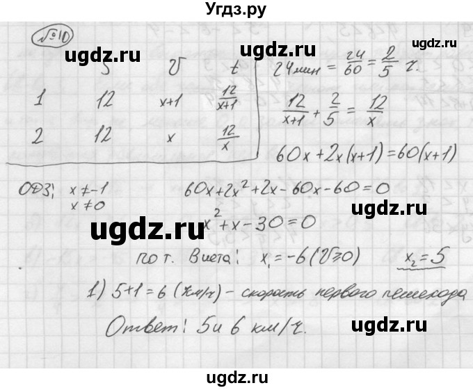 ГДЗ (решебник №2) по алгебре 8 класс (дидактические материалы) Жохов В.И. / итоговое повторение (С.А. Теляковского) / Квадратные уравнения / 10