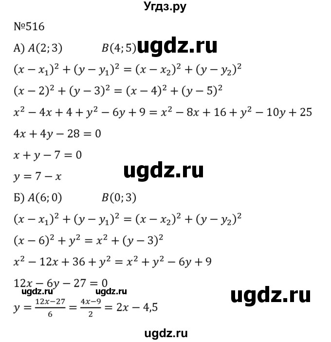 ГДЗ (Решебник к учебнику 2022) по алгебре 8 класс С.М. Никольский / номер / 516