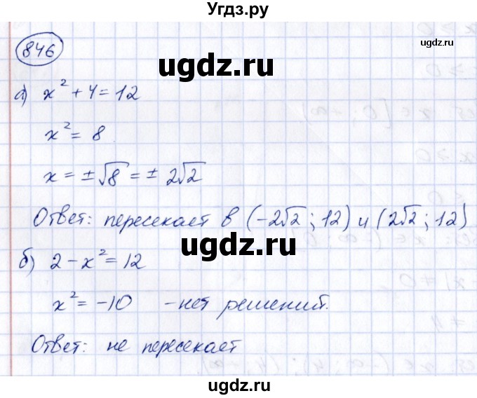 ГДЗ (Решебник к учебнику 2014) по алгебре 8 класс Г.В. Дорофеев / упражнение / 846